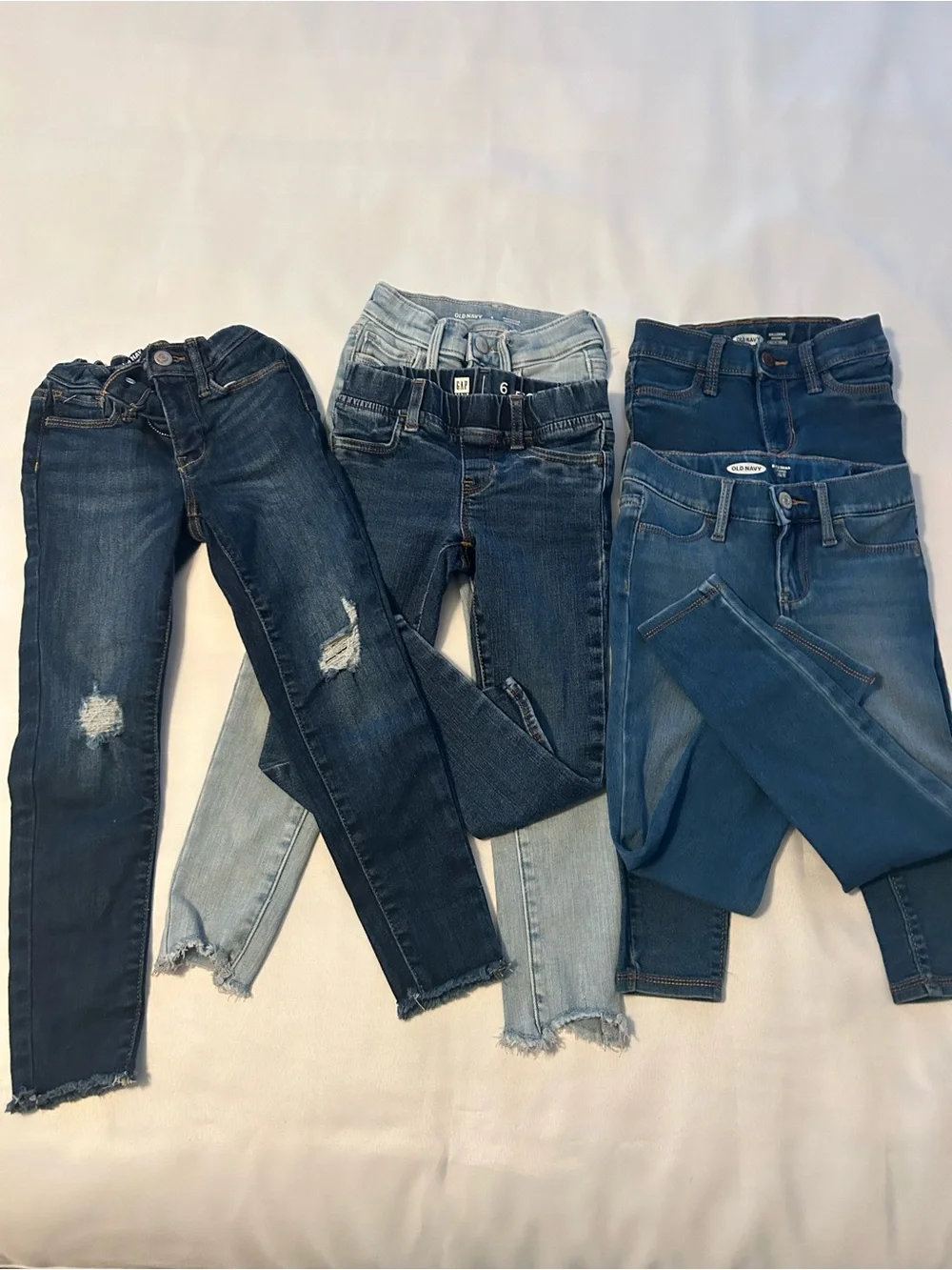 Girls size 6 Denim Jeans Bundle of 5 Assorted Blue Styles from Old Navy and Gap